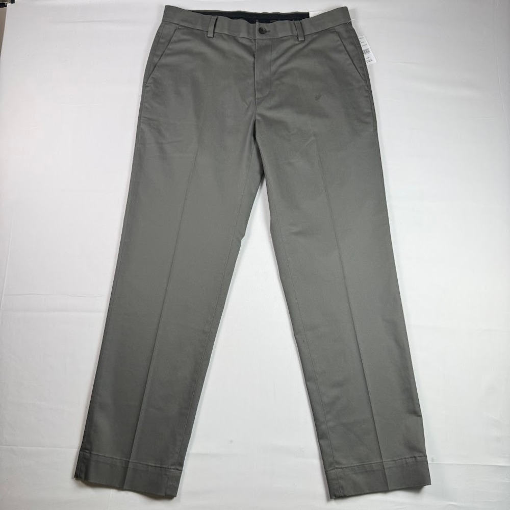 Brooks Brothers Advantage Chino Regular Fit Grey Wrinkle Resistant Pants 34x30
